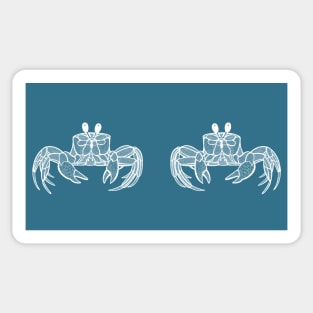 Ghost Crabs in Love - cute and fun animal design - on blue Sticker